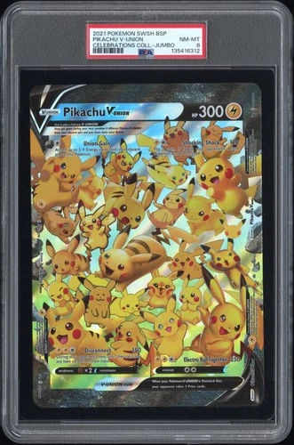 2021 POKEMON SWSH BLACK STAR PROMO CELEBRATIONS COLL-TAG PIKACHU V-UNION PSA 8