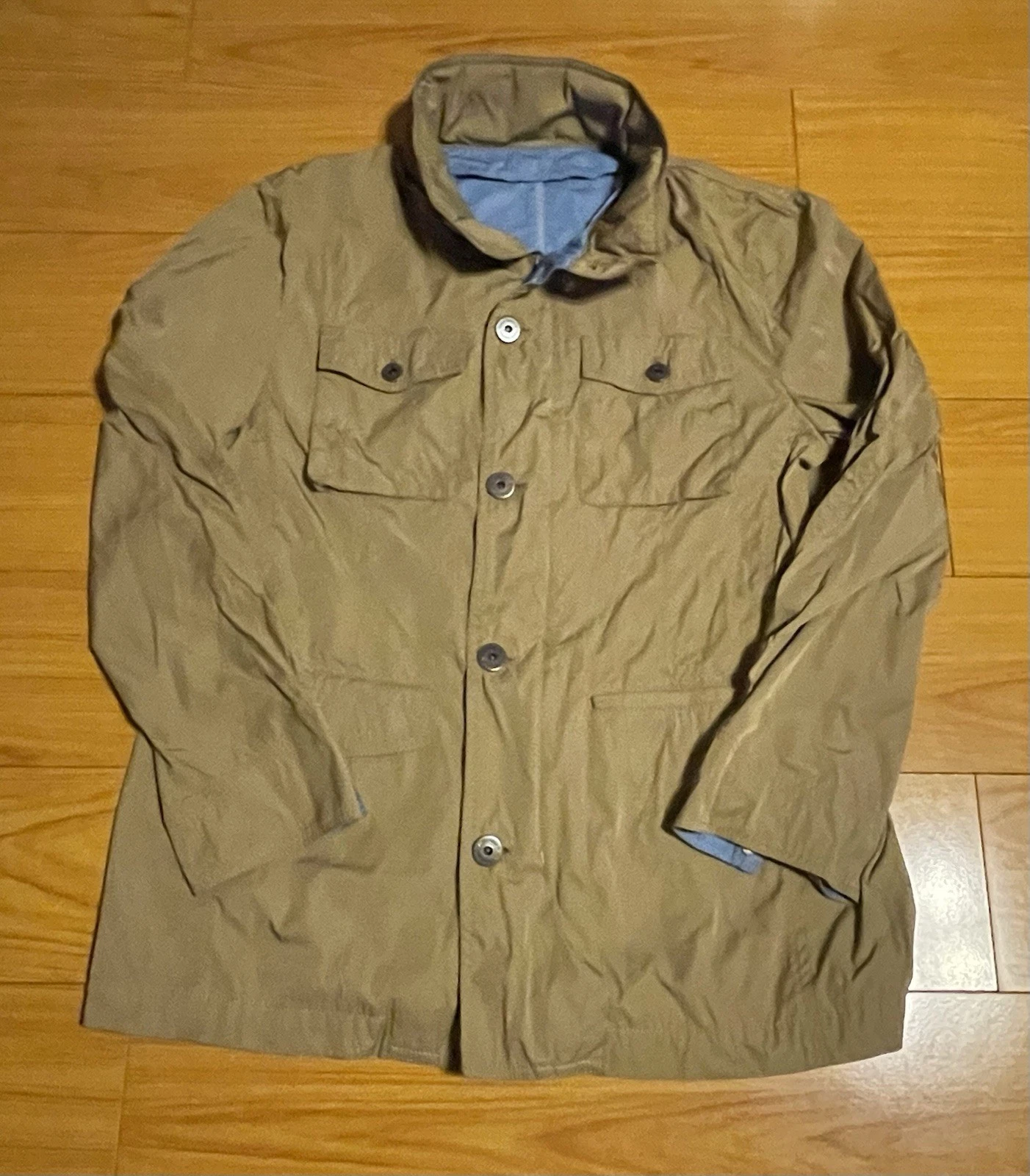 Taken Kikuchi Brown Windbreaker Military Chore Style Zip Up Jacket Size 3/ M