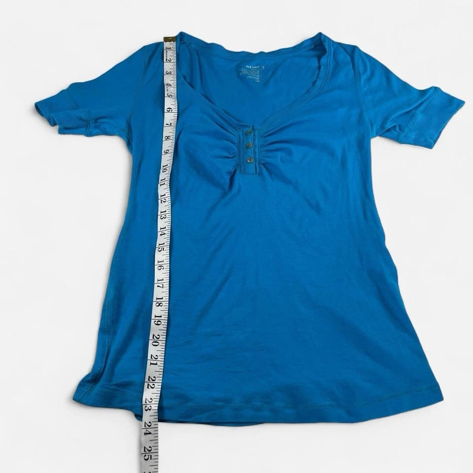 Top Henley Babydoll Azul Y2K Manga Corta Para Mujer Talla Pequeña Fairy Grunge Foto 4 de 4