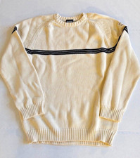 Vintage Polo Jeans Co Ralph Lauren Knit Raised Spell Out Cream Sweater Men's L