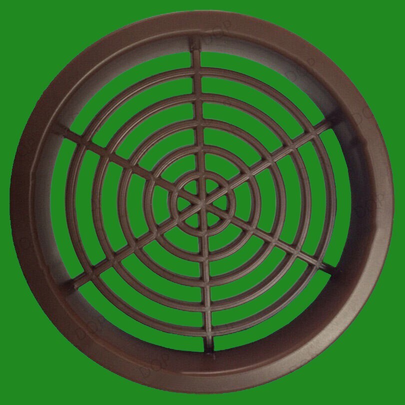 6x Brown Vivarium Reptile Push Fit Round 65mm Air Vents, 60mm Hole