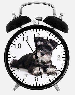 Miniature Schnauzer Alarm Desk Clock 3.75'' Home or Office Decor E243 Nice Gift