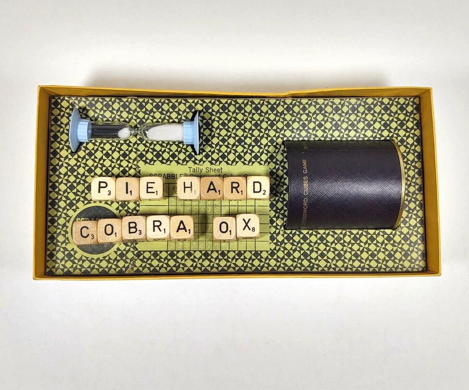 Scrabble Crossword Cubes Game 1964 Selchow & Righter w/ Timer and Shaker Vintage - Image 3 of 4