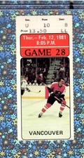 Brian Propp 2G#50 Flyers Canucks Ticket 2-12-1981 Rick MacLeish G#308 Tim Kerr