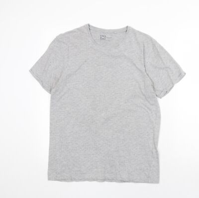 FSBN Herren T-Shirt grau gepunktet Baumwollmischung Größe M