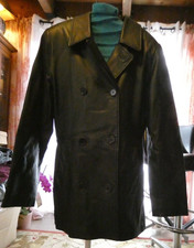 Forenza Leather Coat Jacket/coat Women S Button Pockets Sleeves With Buttons