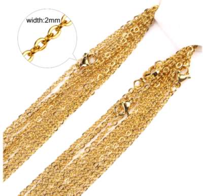 Collana A Catena RO In Oro Giallo 14K - Larghezza 5,4 Mm, Finitura Lucida, Con Chiusura A Moschettone