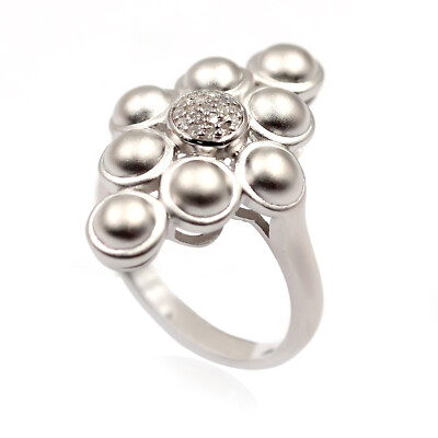 925 Sterling Silver Diamond (0.08 cttw HI Color, I1-I2 Clarity) Ring, Size 7