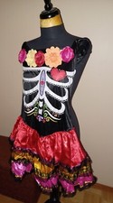 Day of the dead costume. Size: adult large, fit 8-10. Out of package-never used.