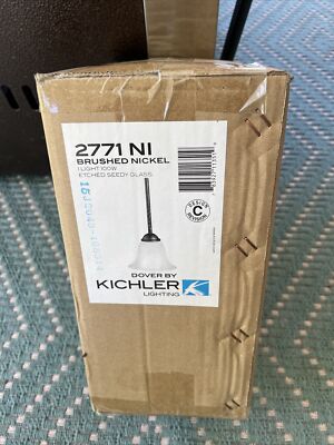 Kichler Lighting by Dover 2771 NI Brushed Nickel Etched Seedy Glass New Sealed