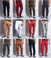 Victorious Men's Jogger Drop Crotch Twill Pants JG804  SMALL~5XL       FREE SHIP