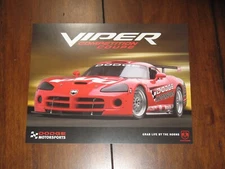  Dodge 2003 Viper SRT10 SRT-10 PVO Sales Sheet Brochure Card Mopar GTS GTSR R 
