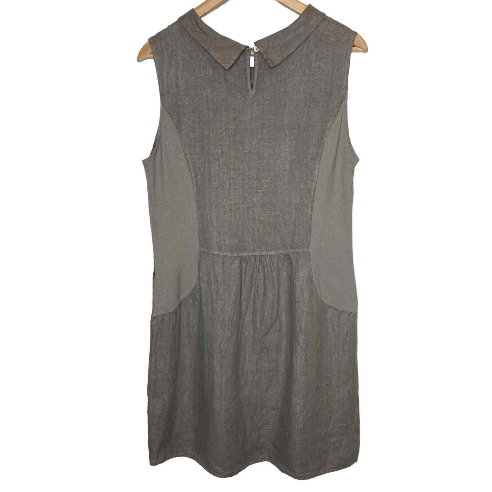 Lina Tomei Italian Linen Dress Embroidered Sleeveless… - Gem