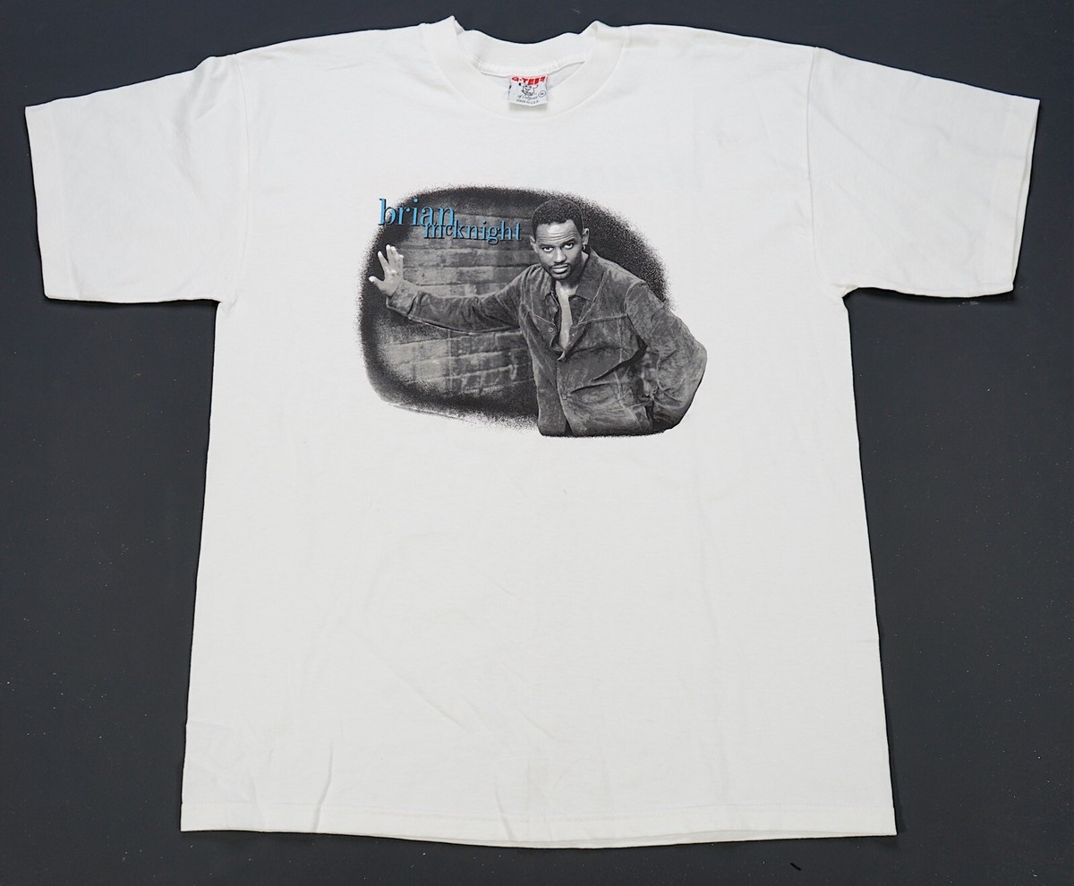Rare Vintage Q-TEES Brian McKnight Anytime Tour T Shirt 90s Singer 