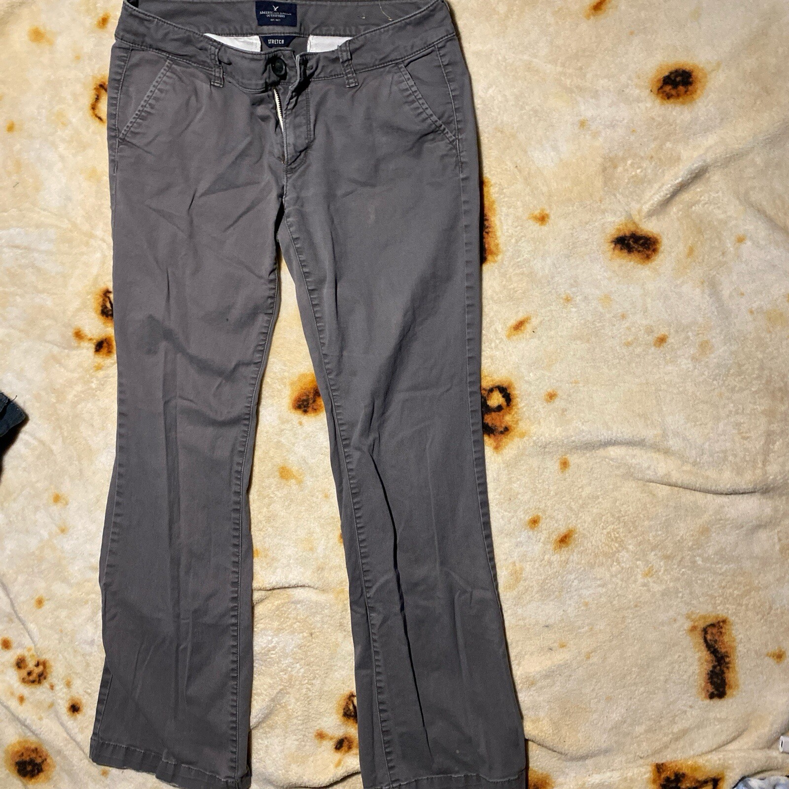 American Eagle Outfitters Pants Womens Size 6 Gray Stretch Flat Front Bootcut