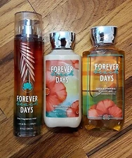 BBW Forever Beach Days Fragrance Mist & SEALED Shea Lotion & Shower Gel Set RARE
