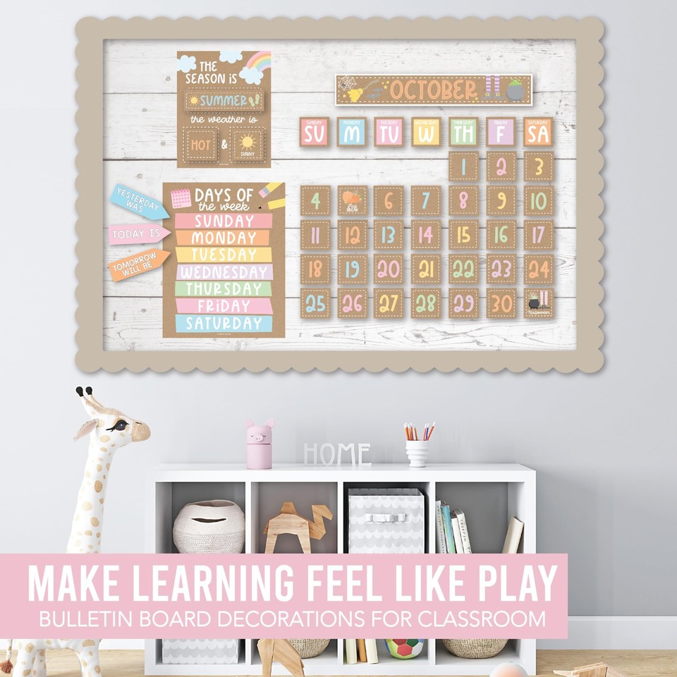 Rustic Classroom Calendar Set Bulletin Board Bulletin Board Calendar For Cl... eBay