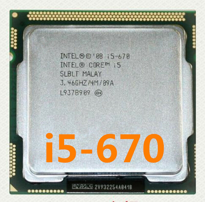 Intel Core i5-670 CPU Dual-Core 3.46GHz / 4MB LGA1156 SLBLT Processor