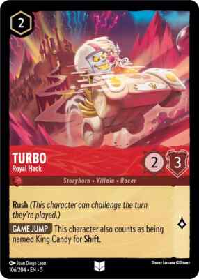 FOIL Turbo - Royal Hack 106/204 Uncommon Shimmering Skies Lorcana Disney Eng