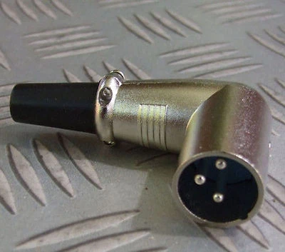 XLR PLUG 3 PIN RIGHT ANGLED AUDIO or 12v 24v DC POWER pro audio mixer DJ etc