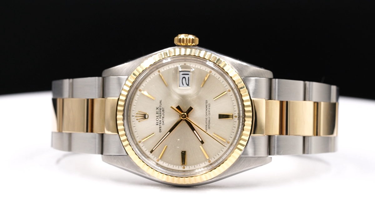 Rolex Datejust Mens 2Tone Yellow Gold and Stainless Steel Watch