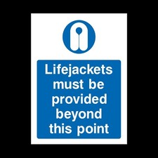 Lifejackets to be Worn Plastic Sign OR Sticker - A6 A5 A4 (MPPE50)