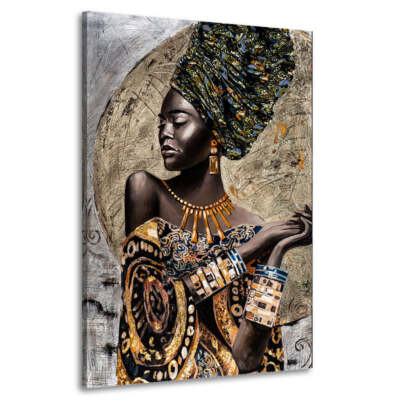 Afrikanische Frau African Beauty Leinwandbild Wandbild Deko Kunst XL
