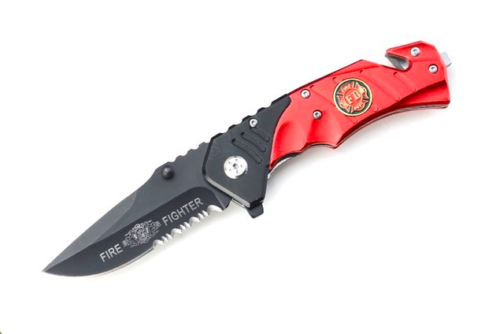 Snake Eye Rescue Folder Spring Assisted Knife- Fire Fighter - Picture 1 of 1