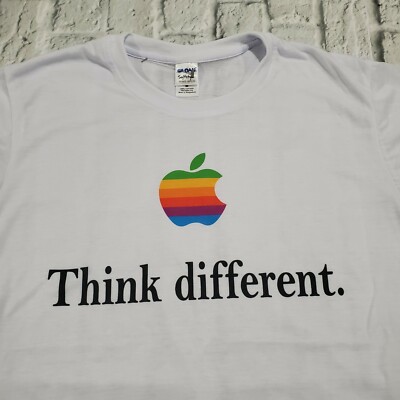 Vintage 80s 90s Apple Computers 6 Color Logo White T-Shirt Vintage 80s 90s Apple Computers 6 Color Logo White T-Shirt