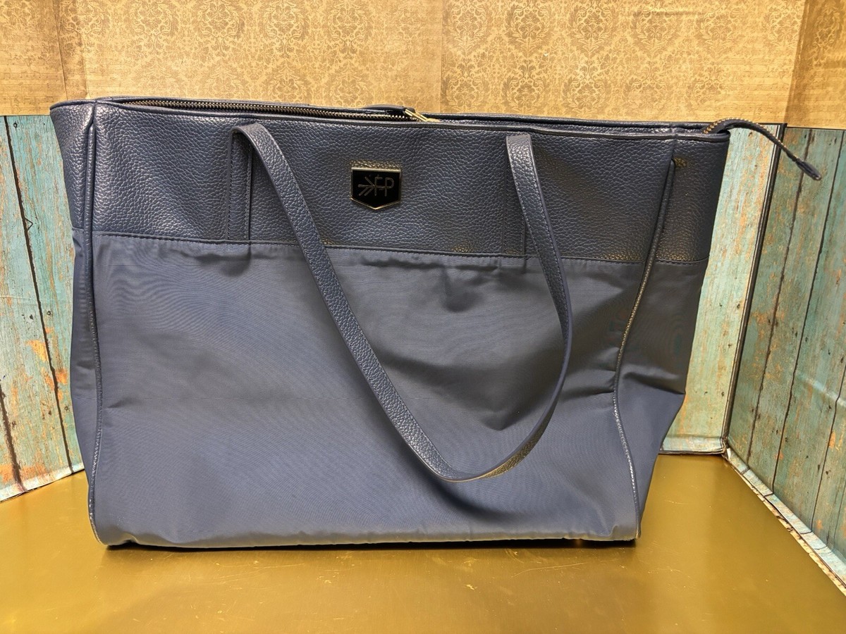 Freshly Picked Everyday Tote Diaper Bag Navy Blue Faux Leather Insulated  Pocket
