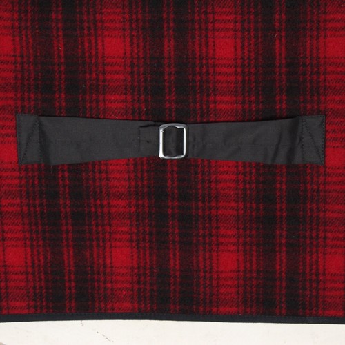 LL Bean Vest Mens L Long Red Black Hunting Plaid Wool Blend Zip Front USA - Picture 3 of 8