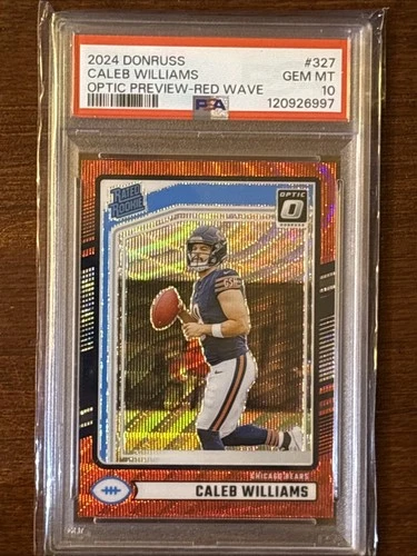 2024 Donruss Rated Rookie Caleb Williams 327 Optic Preview Red Wave PSA 10 G💎M