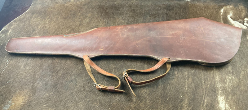 Hunter Scoped Bolt Action 26" Barrel Rifle Brown Leather Scabbard # 412+26