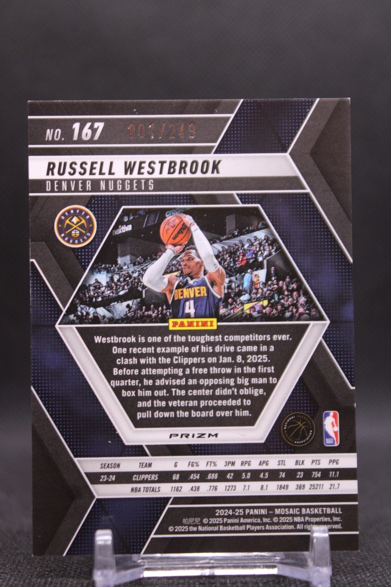 westbroook サイン RC 2024-25 Panini Prizm Russell Westbrook Red White Blue #157