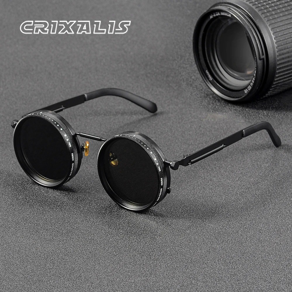 CRIXALIS Polarized Round Sunglasses ND9 Adjustable Dimming Men Women image 3