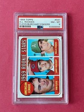 1969 Topps #597 Rollie Fingers RC PSA 8 HOF Oakland Athletics Centerd