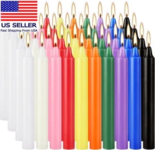 40 Pack Assorted Color Spell Chime Candles, 4 Inch Mini Taper Candles for for Ho