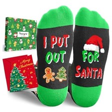 Christmas Socks Men Women - Gingerbread Gifts, Gingerbread I Put Out for Santa