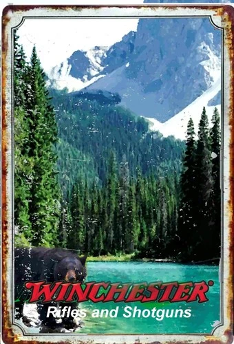 Winchester Arm Guns  Rifle Vintage Advertising up to 12 x 18 Tin sign METAL