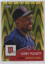 2022 Chrome Platinum Anniversary Yellow RayWave Refractor Kirby Puckett HOF k4s