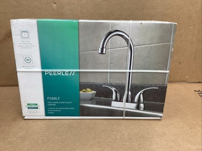 Peerless Faucet P288LF Bar Faucet 2 Lever Handle Hi Arc Swivel Spout Chrome