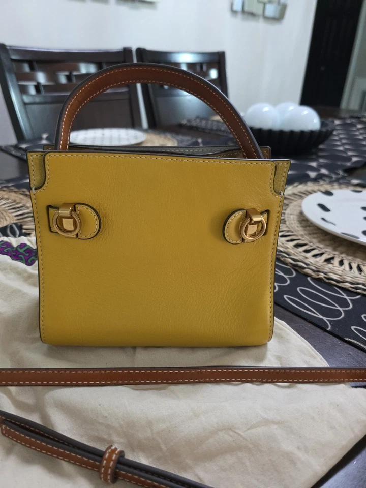 Bolso doble pequeño de cuero para mujer Tory Burch Lee Radziwill Foto 4 de 4