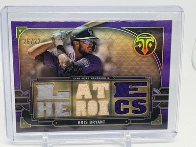 2022 Topps Triple Threads Kris Bryant Purple 3-Relic /27 (D573)