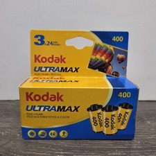 Kodak UltraMax ISO 400 Film for Color Prints 3 Pack 35mm Roll x 24 Exposures