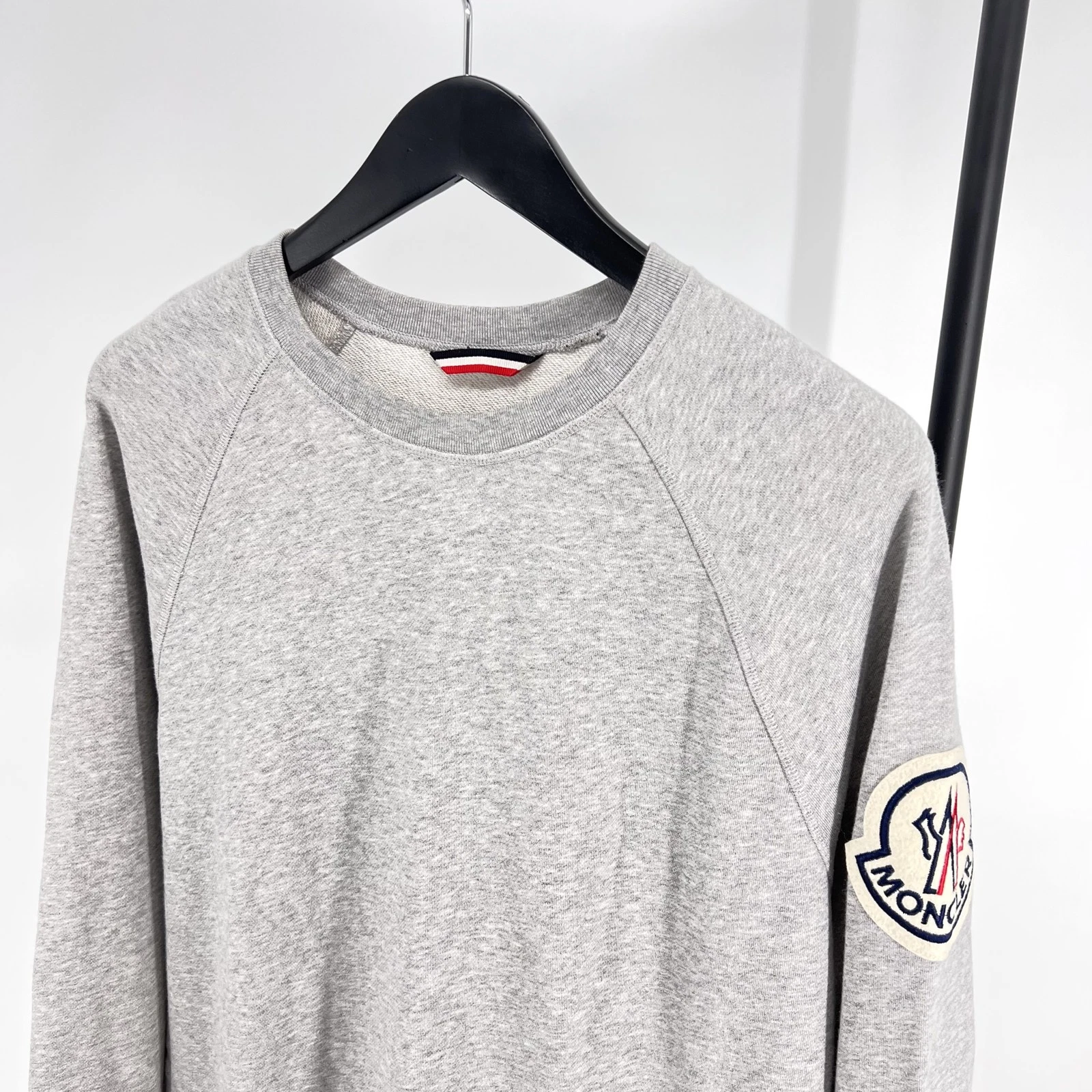 Felpa Moncler grande logo manica lunga grigio 138672397