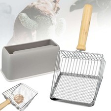 2Pcs Set Cat Litter Tray Box Pet Litter Holder Deep Scoop Kitten Litter Scoop US