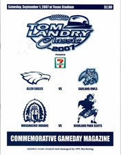 2007 TOM LANDRY CLASSIC Texas High School FOOTBALL Program ALLEN, HIGHLAND PARK