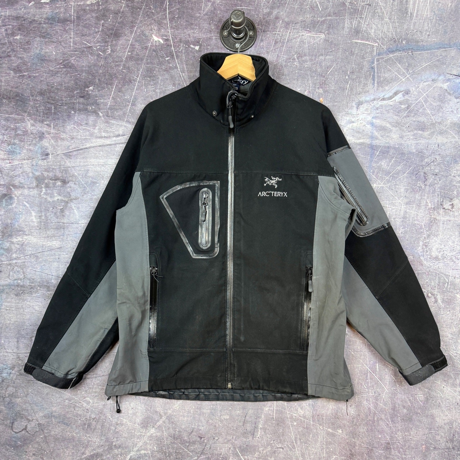 Arc'teryx Giacca Uomo Nera Media Softshell Foderata in Pile Giacca con Zip 0222