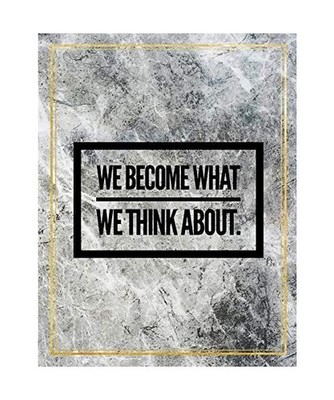 We become what we think about.: College Ruled Marble Design 100 Pages Large Size