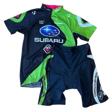 Bontrager Gary Fisher Womens Cycling Set Size L Padded Shorts Full Zip Jersey